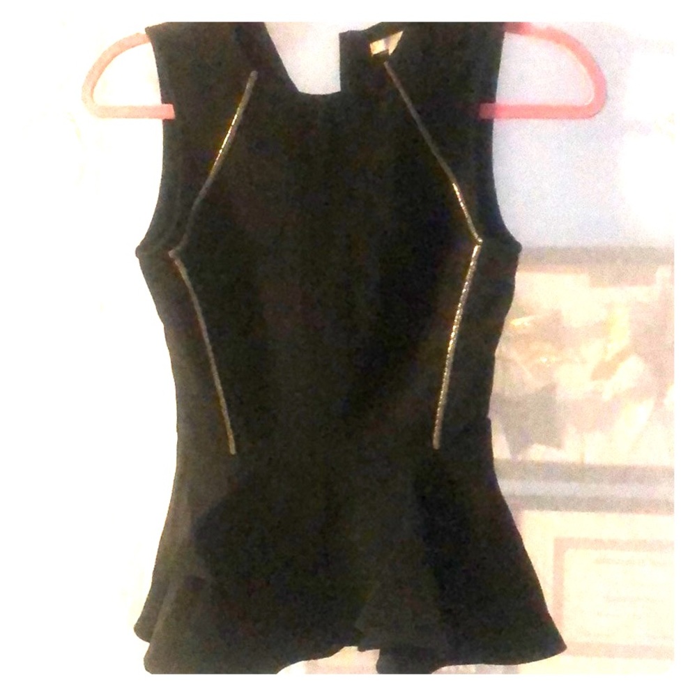 NWT black and silver peplum top